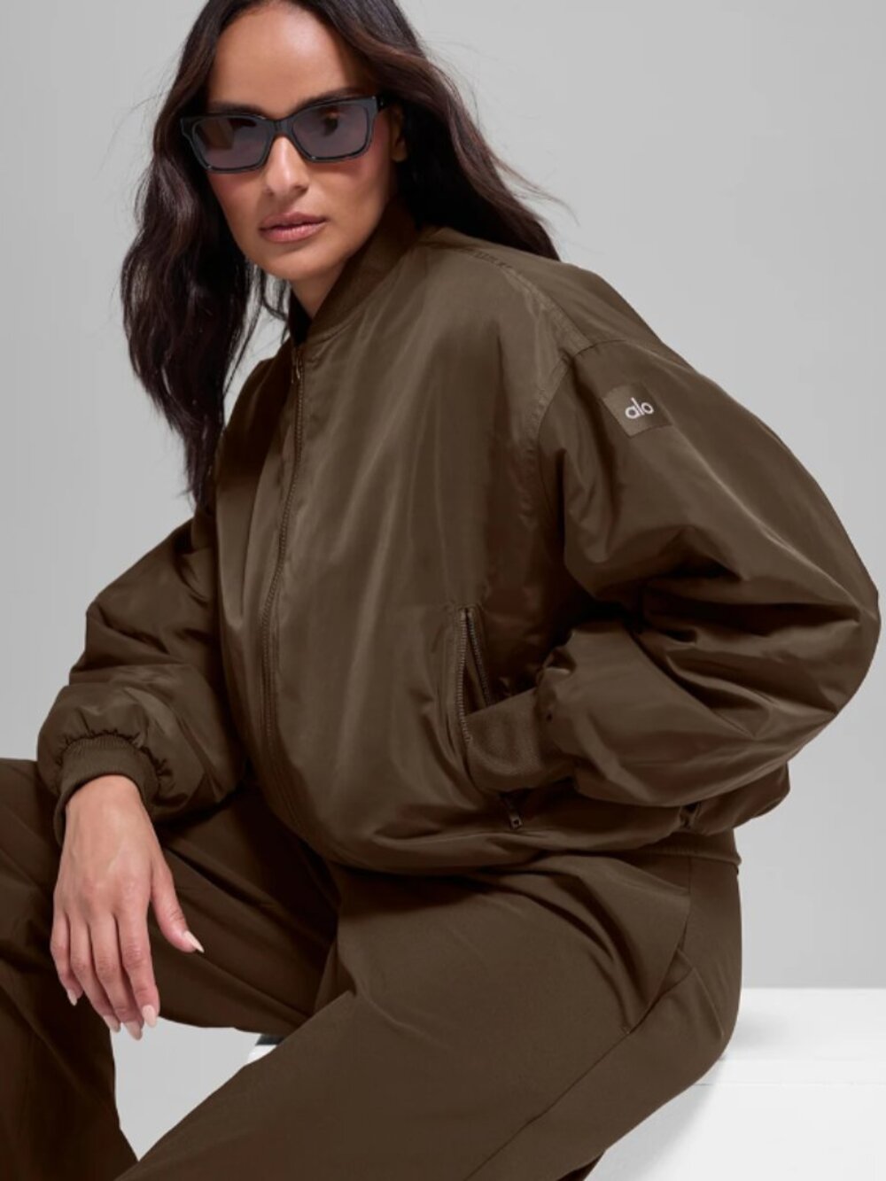 ALO YOGA- Urbanite Bomber Jacket (Brown)